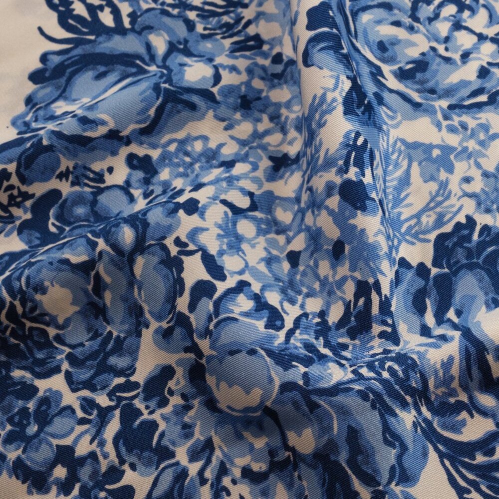 Cinq a Sept Chinoiserie Floral Satin Slip Dress, Blue and White, Size 6 - Picture 10 of 10